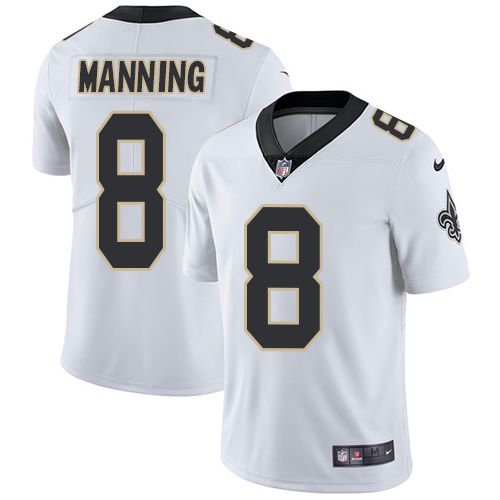 Men New Orleans Saints #8 Archie Manning Nike White Vapor Limited NFL Jersey